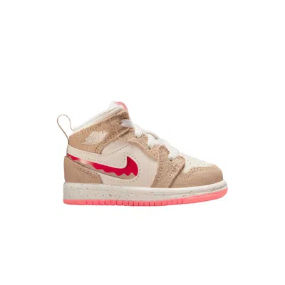 Pre-owned Air Jordan 1 Mid Se Td 'peanut Butter & Jelly' | Cream | Infant Size 7