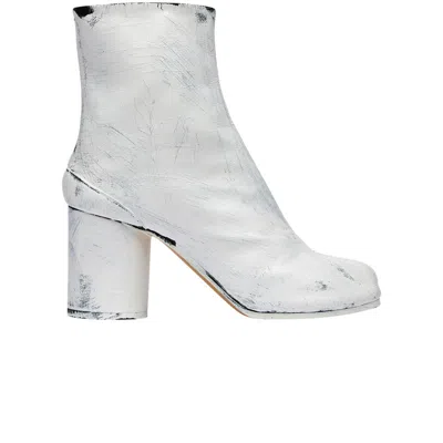 Pre-owned Maison Margiela Wmns Tabi Block Heel Ankle Boot 'painted - Bianchetto' | White | Wom