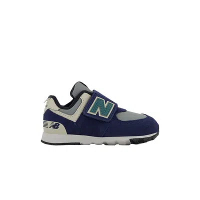Pre-owned New Balance 574 New-b Hook & Loop Toddler 'navy Slate Grey' | Blue | Infant Size 3