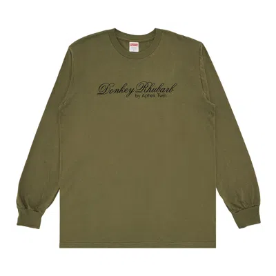 Pre-owned Supreme X Aphex Twin Donkey Rhubarb Long-sleeve Tee 'light Olive' | Green | Men's Size M