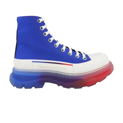Pre-owned Alexander Mcqueen Tread Slick Boot 'royal Red Gradient' | Blue | Men's Size 42.5