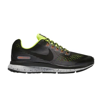 Pre-owned Nike Zoom Pegasus 34 Shield Gs 'black Grey Volt' | Kid's Size 7