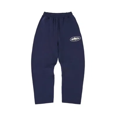 Pre-owned Corteiz Island Puff Print Open Hem Sweatpant 'navy' | Blue | Men's Size S