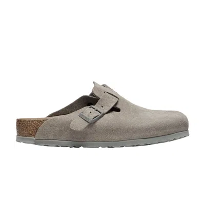 Pre-owned Birkenstock Boston Soft Footbed Suede 'stone Coin' | Grey | Men's Size 36