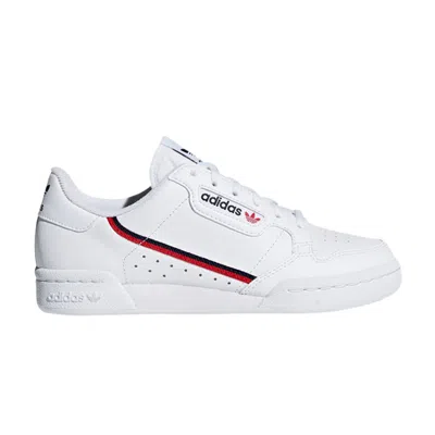 Pre-owned Adidas Originals Adidas Continental 80 J 'white Navy Scarlet' | Kid's Size 6.5