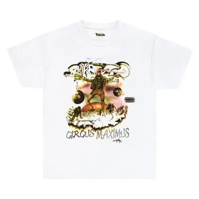 Pre-owned Cactus Jack By Travis Scott Utopia Tour Skitzo Circus Maximus Tee 'white' | Men's Size Xl
