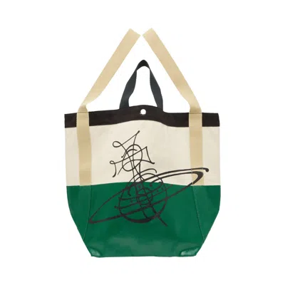 Pre-owned Vivienne Westwood Worker Runner Holdall Tote 'beige/green' | Tan | Women's Size Onesize In Brown