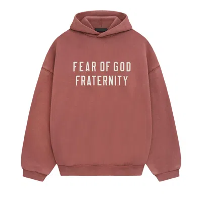 Pre-owned Essentials Fear Of God  Heavy Fleece Hoodie 'crimson' | Red | Men's Size S