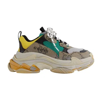 Pre-owned Balenciaga Gucci X  Wmns Triple S 'the Hacker Project - Beige Yellow' | Multi-color | Women's Size 37