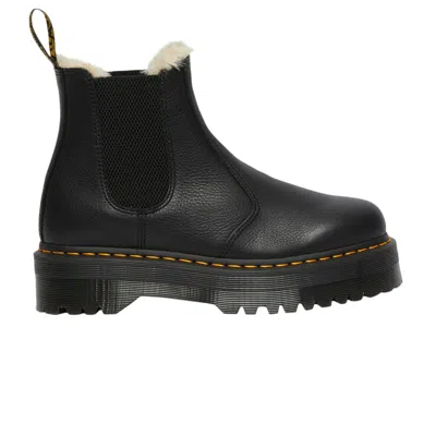 Pre-owned Dr. Martens 2976 Faux Fur Lined Platform Chelsea Boot 'black' | Men's Size 14