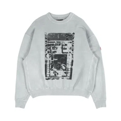 Pre-owned Cav Empt Overdye All Mod Coms Crewneck 'grey' | Men's Size Xl