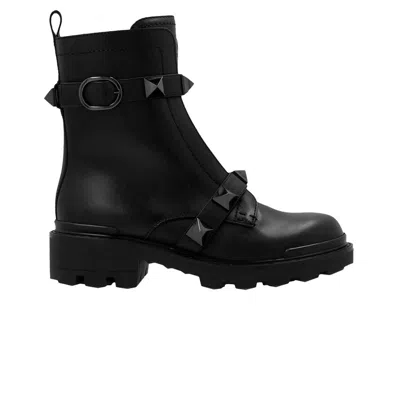 Pre-owned Valentino Garavani Valentino Valentino Roman Stud 40mm Combat Boot 'black' | Men's Size 35