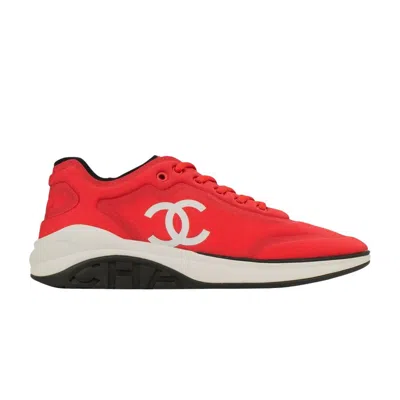 Pre-owned Chanel Cc Logo Sneaker 'red' | Men's Size 44
