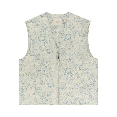 Pre-owned Aimé Leon Dore Lightweight Filled Vest 'blue Floral' | Multi-color | Men's Size S