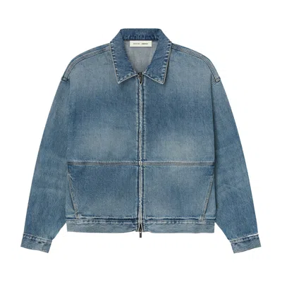 Pre-owned Essentials Fear Of God  Denim Trucker Jacket 'classic Blue' | Men's Size M