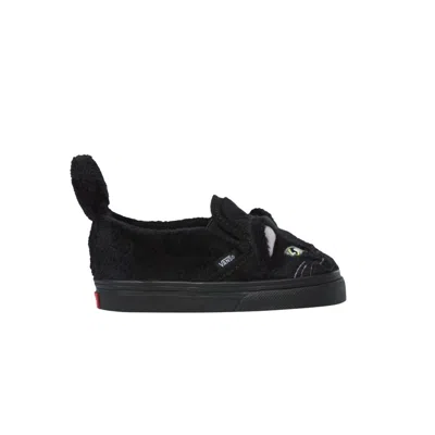 Pre-owned Vans Slip-on Velcro Toddler 'cat' | Black | Infant Size 7