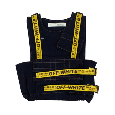 Pre-owned Off-white Denim Technical Strap Vest Jacket 'blue' | Men's Size Xs