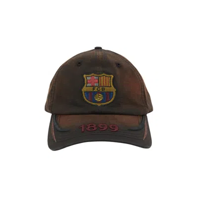 Pre-owned Cactus Jack By Travis Scott X Fc Barcelona 1899 Distressed Hat 'brown' | Men's Size Onesize
