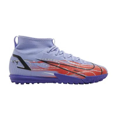 Pre-owned Nike Kylian Mbappé X Mercurial Superfly 8 Academy Tf Gs 'flames' | Purple | Kid's Size 2