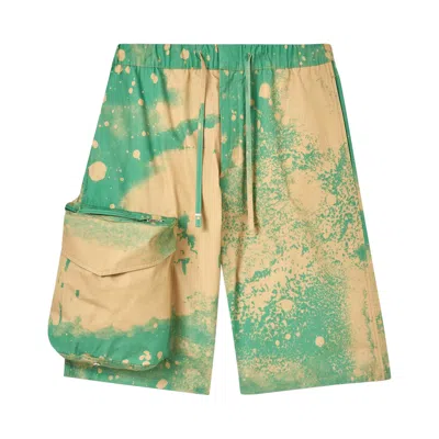 Pre-owned Oamc Smudge Print Cove Short 'green' | Men's Size S