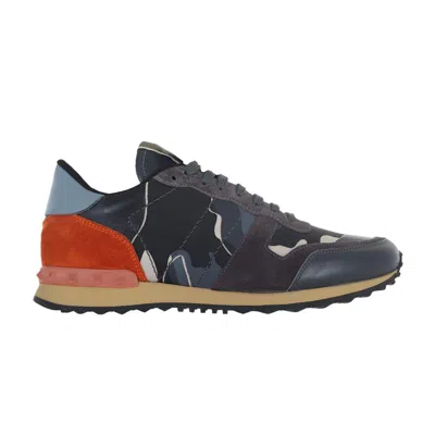 Pre-owned Valentino Garavani Valentino Valentino Rockrunner 'light Grey Orange Camo' | Men's Size 39 In Gray