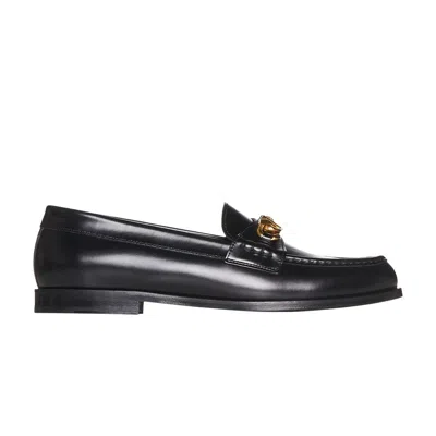 Pre-owned Valentino Garavani Valentino Valentino Chain V Logo Loafer 'black' | Men's Size 42