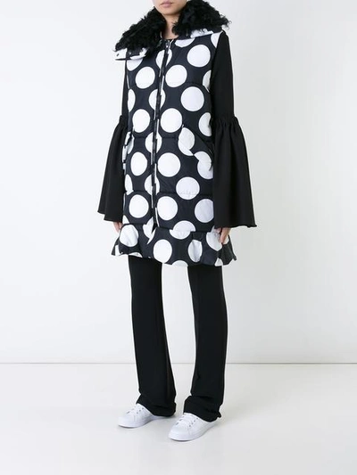 Shop Msgm Dotted Long Waistcoat In Black