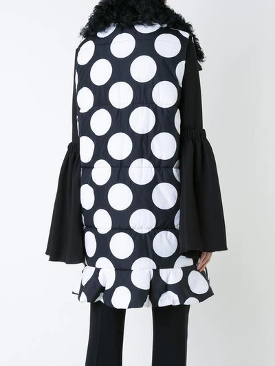 Shop Msgm Dotted Long Waistcoat In Black