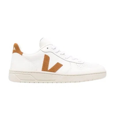 Pre-owned Veja V-10 Leather 'extra White Camel' | Men's Size 40