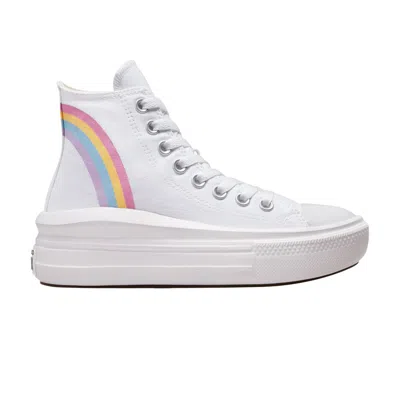 Pre-owned Converse Chuck Taylor All Star Move Platform High Gs 'rainbow Cloud' | White | Kid's Size 6