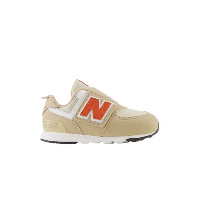 Pre-owned New Balance 574 New-b Hook & Loop Toddler 'incense Poppy' | Cream | Infant Size 9 In White
