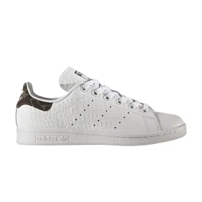 Pre-owned Adidas Originals Adidas Stan Smith J 'camo Heel' | White | Kid's Size 6.5