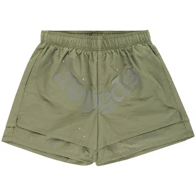 Pre-owned Sp5der Og Web Double Layer Short 'sage Green' | Men's Size L