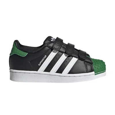 Pre-owned Adidas Originals Adidas Lego X Superstar Little Kid 'core Black Green' | Kid's Size 2