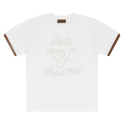 Pre-owned Birth Of Royal Child Pearl Patchwork Short-sleeve 'white' | Men's Size S