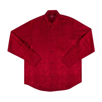 Pre-owned Supreme Snakeskin Jacquard Shirt 'red' | Men's Size L