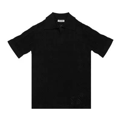 Pre-owned Jil Sander Knit Polo T-shirt 'black' | Men's Size 50