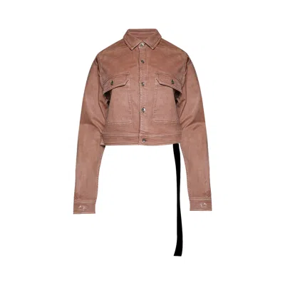 Pre-owned Rick Owens Drkshdw Cape Sleeve Cropped Outershirt 'dark Pink' | Women's Size S