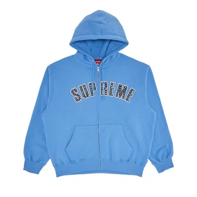Pre-owned Supreme X B.b. Simon Zip Up Hooded Sweatshirt 'light Blue' | Men's Size Xxl