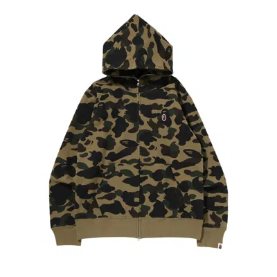 Pre-owned Bape 1st Camo One Point Full Zip Hoodie 'green' | Men's Size Xl