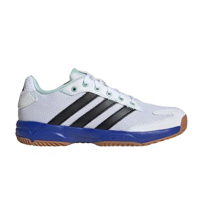 Pre-owned Adidas Originals Adidas Stabil J 'white Black Lucid Blue' | Kid's Size 6.5
