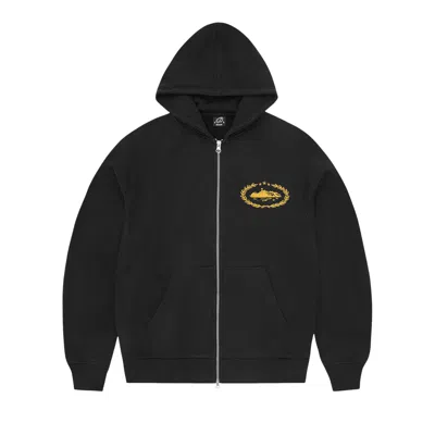 Pre-owned Corteiz Superior Royale Zip Hoodie 'black/yellow' | Men's Size M