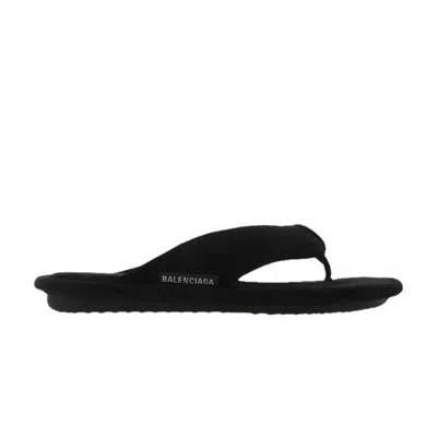 Pre-owned Balenciaga Wmns Soft Thong Slides 'black Velvet' | Women's Size 35