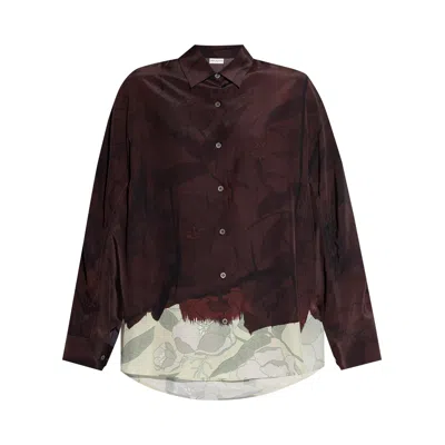Pre-owned Dries Van Noten Casio Print Shirt 'brown' | Women's Size M