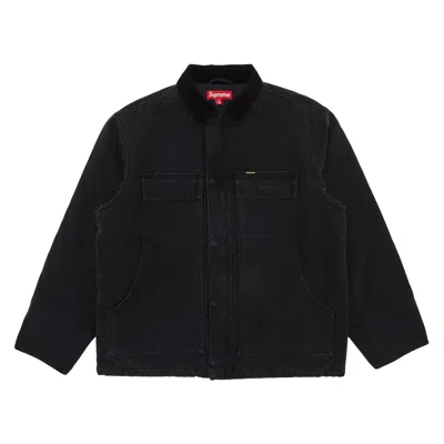 Pre-owned Supreme Old English Canvas Work Jacket 'black' | Men's Size M