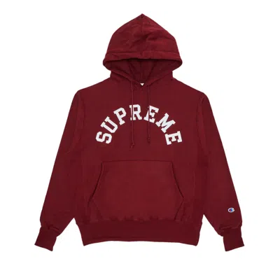 Pre-owned Supreme Champion Hooded Sweatshirt 'cardinal' | Red | Men's Size M