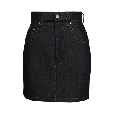 Pre-owned Loewe Curved Mini Skirt 'aw Denim' | Blue | Women's Size 34