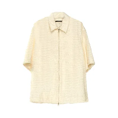 Pre-owned Song For The Mute Zip-up Box Shirt 'white' | Men's Size 48