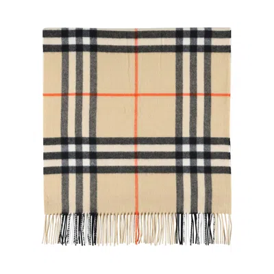 Pre-owned Burberry Washed Giant Check Scarf 'sand' | Tan | Men's Size Onesize