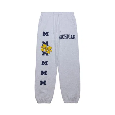 Pre-owned Cactus Jack By Travis Scott X Mitchell & Ness University Of Michigan Sweatpants 'grey Heather' | Men In Gray